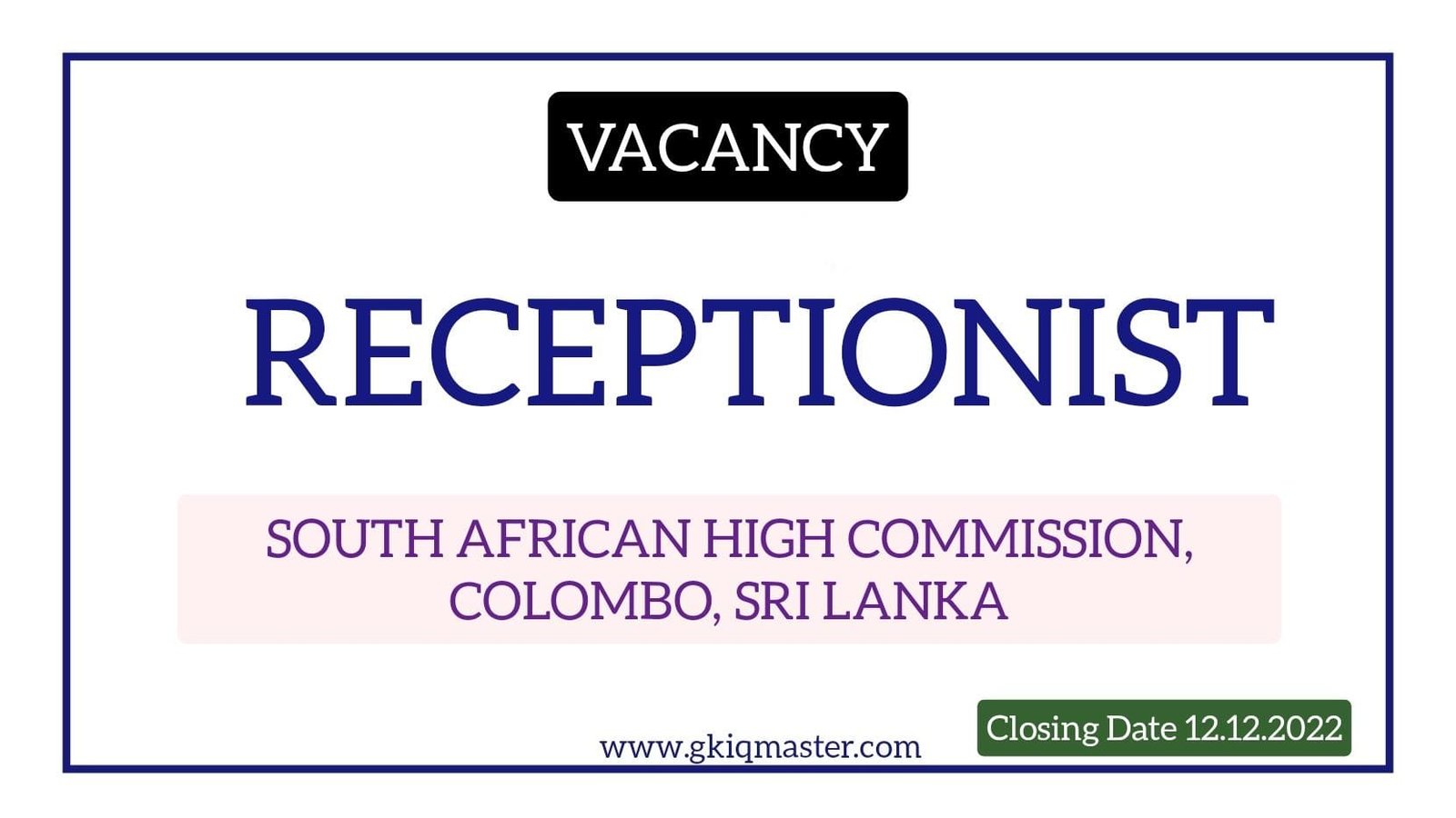 receptionist-vacancies-south-african-high-commission-colombo